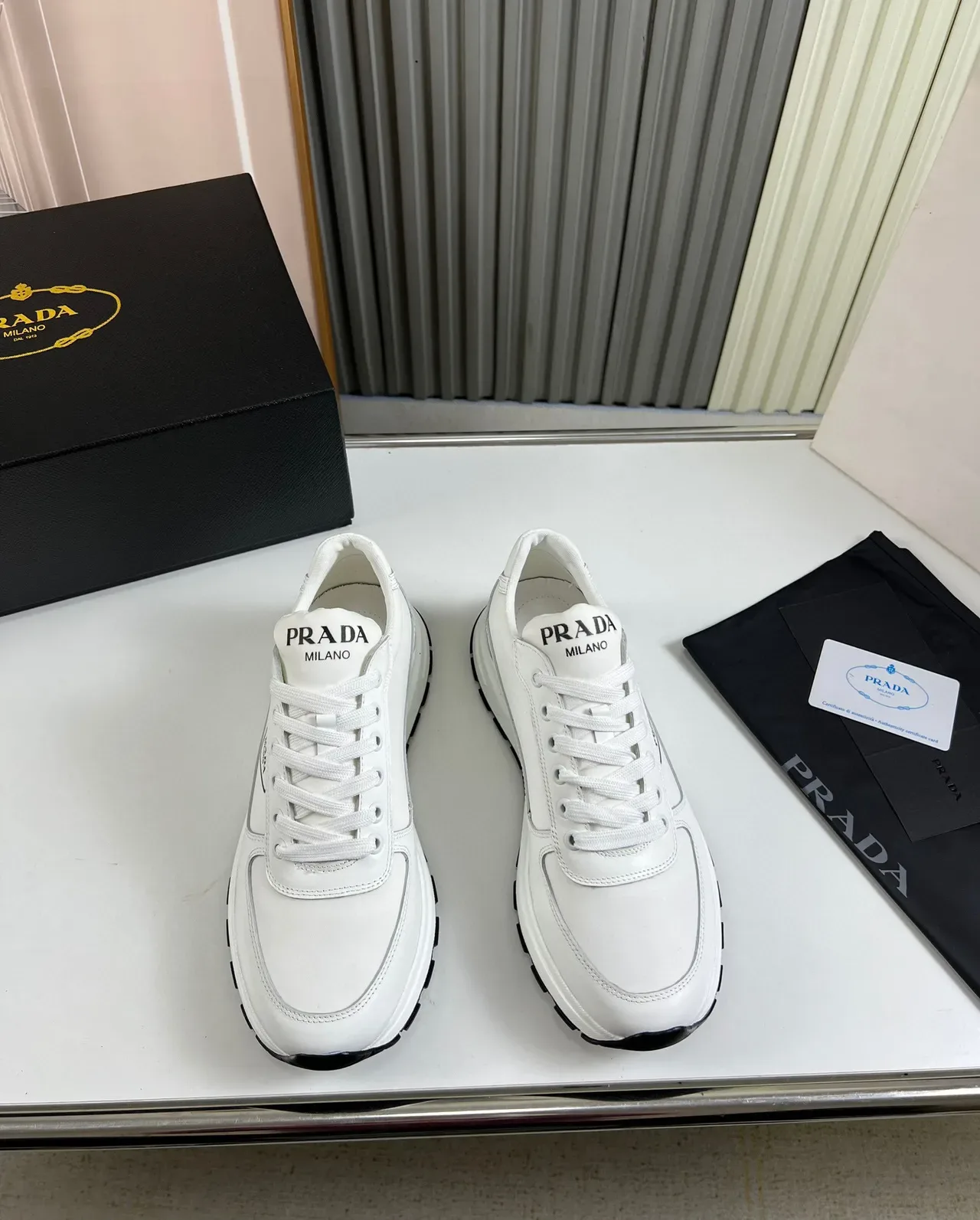 Prada Cloudbust White Leather Chunky Sneakers 9