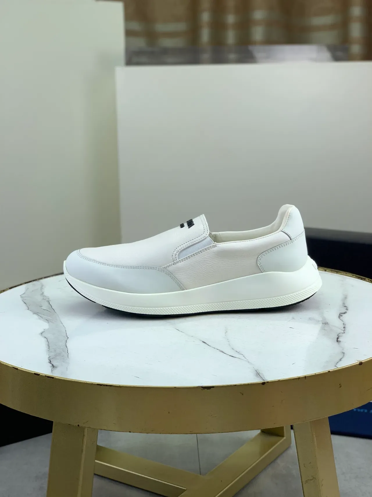 Prada Cloudbust White Leather Slip-On Casual Shoes 5