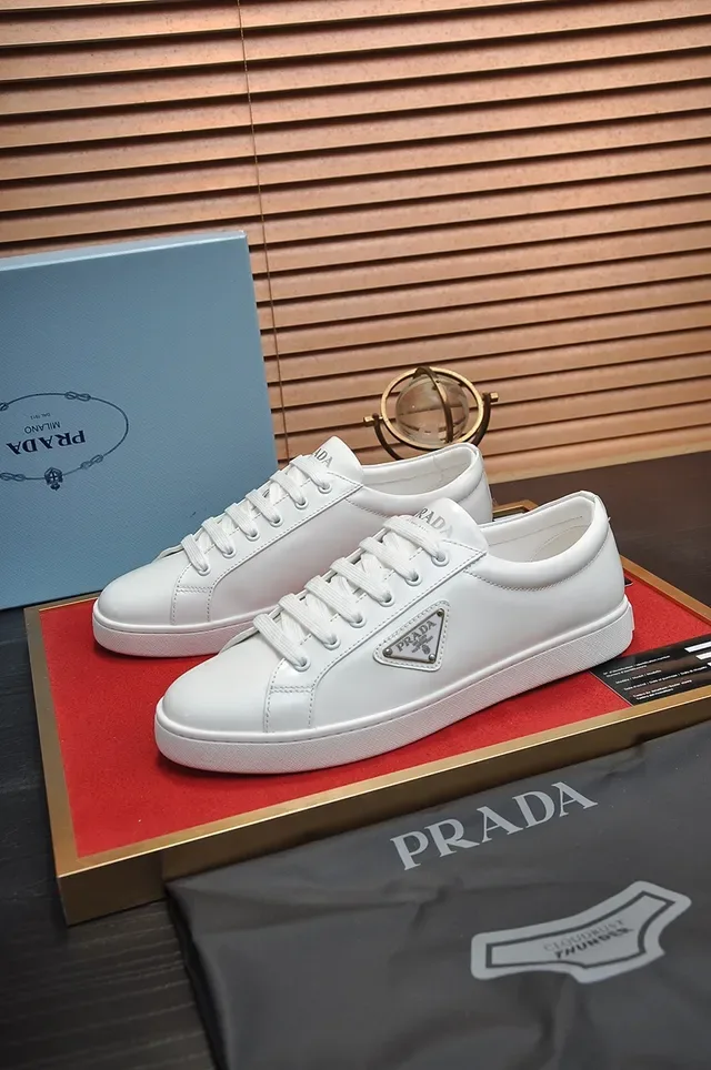 Prada Cloudbust White Smooth Leather Low-Top Lifestyle Sneakers 4