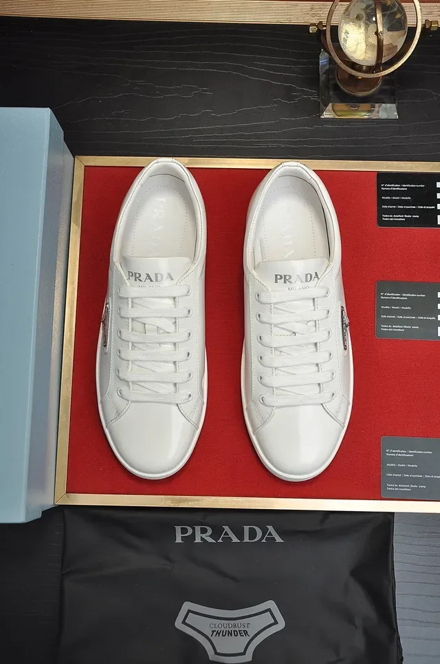 Prada Cloudbust White Smooth Leather Low-Top Lifestyle Sneakers 5