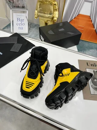 Prada Cloudbust Yellow and Black Chunky Sneakers 3
