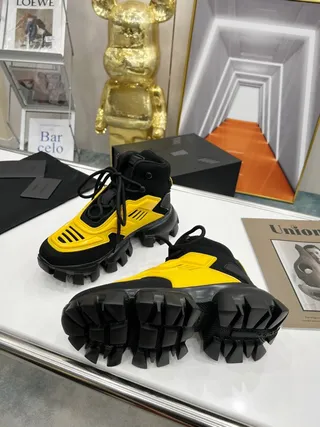 Prada Cloudbust Yellow and Black Chunky Sneakers 5