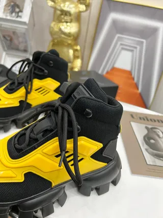 Prada Cloudbust Yellow and Black Chunky Sneakers 7