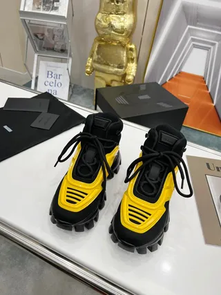 Prada Cloudbust Yellow and Black Chunky Sneakers 8