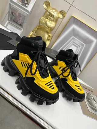 Prada Cloudbust Yellow and Black Chunky Sneakers 9