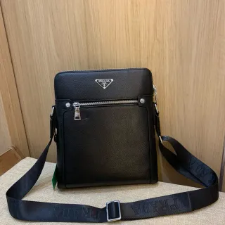 Prada Re-Edition Black Pebbled Leather Messenger Bag