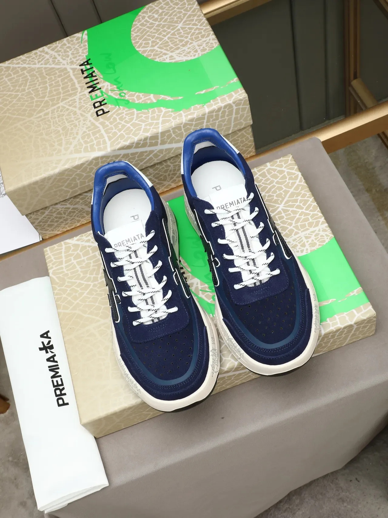 Premiata Navy Suede X-Logo Lifestyle Sneaker 3
