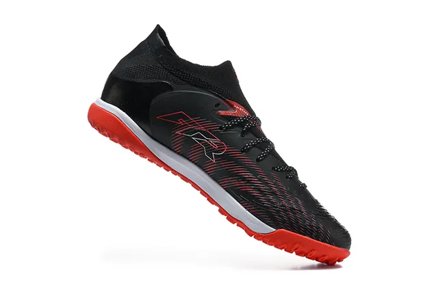 Puma Noir Rouge Col en Tricô Ajustement Chaussette Dynamic Cage Synthétique Superposition Gazon Chaussures de Football 3