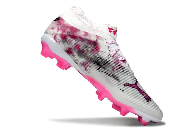 Puma FUTURE 8 ULTIMATE blanc rose col de chaussette sol ferme chaussures de football 3