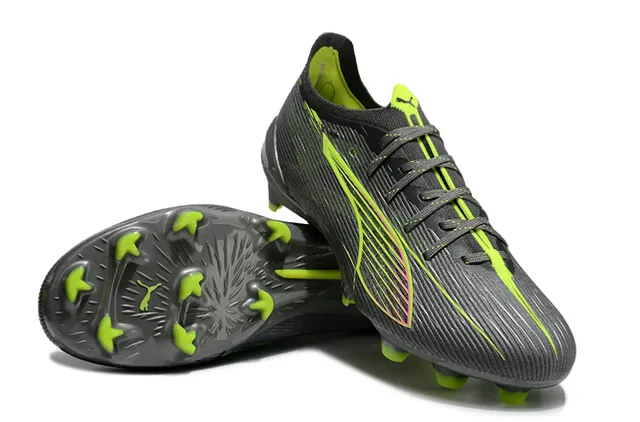 Puma Future Z Noir Vert Col Bas Texturé Synthétique Supérieur Firm-Ground Chaussures de Football 4