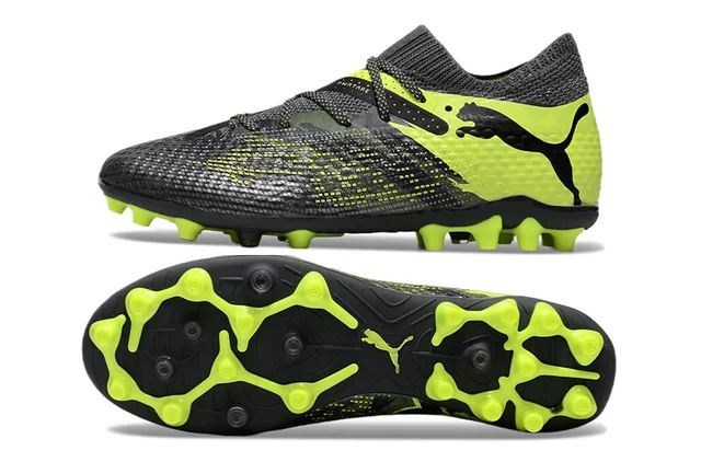 Puma Future Z Noir Jaune Haut Tricot Lacets Asymétriques Chaussures de Football Terrain Firme 6