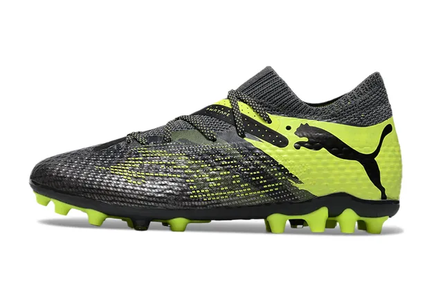 Puma Future Z Noir Jaune Haut Tricot Lacets Asymétriques Chaussures de Football Terrain Firme 7