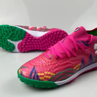 Puma Future Z Pink Multicolor Knit Upper Graphic Print Turf Soccer Shoes