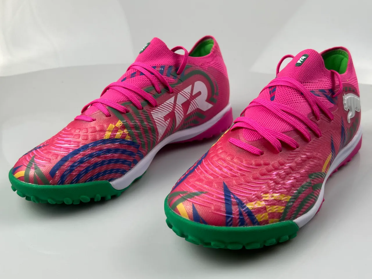 Puma Future Z Rosa Multicolor Tecido Superior Impressão Gráfica Relvado Sapatos de Futebol 3