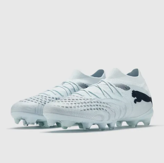 Puma Future Z White Black Knit Upper High-Cut Collar Firm-Ground Soccer Shoes 2