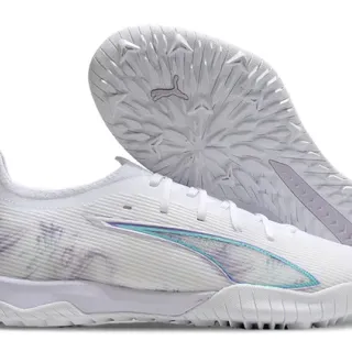 Puma Future Z White Purple Ribbed Synthetic Upper Iridescent Formstrip Turf Soccer Shoes