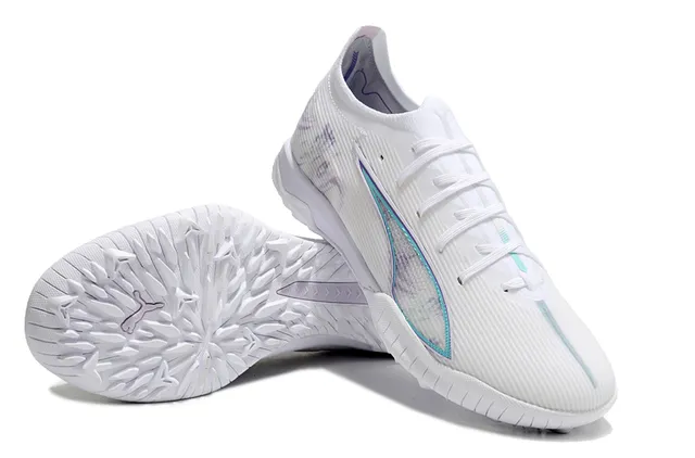 Puma Future Z Branco Roxo Superior sintético acanalado Iridescent Formstrip Relva artificial Sapatos de futebol 4