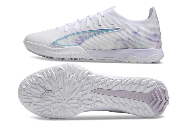 Puma Future Z Branco Roxo Superior sintético acanalado Iridescent Formstrip Relva artificial Sapatos de futebol 6