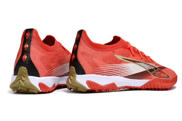 Puma Red Gold Low-Cut Synthetic Knit Upper Turf Soccer Shoes 5
