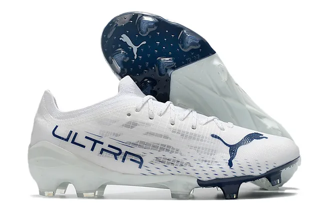 Puma Ultra White Pink Low-Cut Knit Upper Floral Cherry-Blossom Print Firm-Ground Soccer Shoes 8