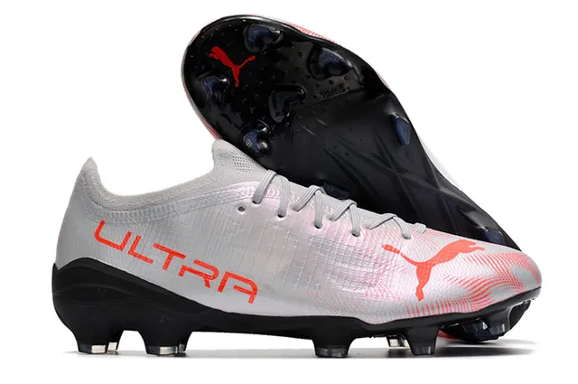 Puma Ultra White Pink Low-Cut Knit Upper Floral Cherry-Blossom Print Firm-Ground Soccer Shoes 14