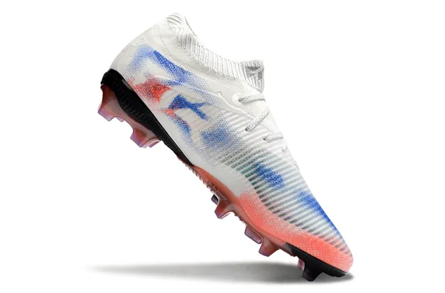 Puma Chaussures de football blanc multicolor avec col de chaussette impression de gradiente speckle pour terrain ferme 2