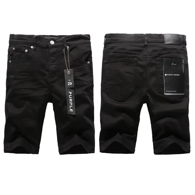 Purple Brand Black Denim Mid-Thigh Shorts 14