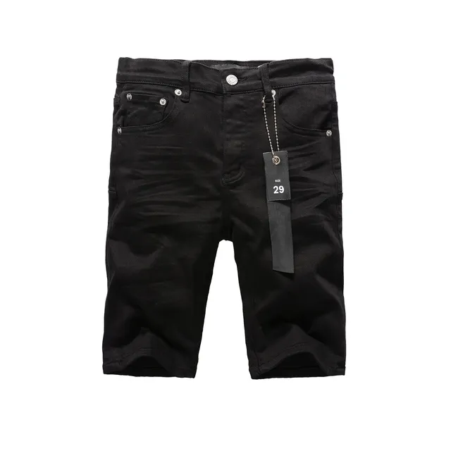 Purple Brand Black Denim Mid-Thigh Shorts 16