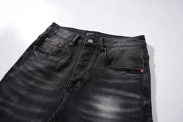 Purple Brand Distressed Black Wash Slim-Fit Jeans 4