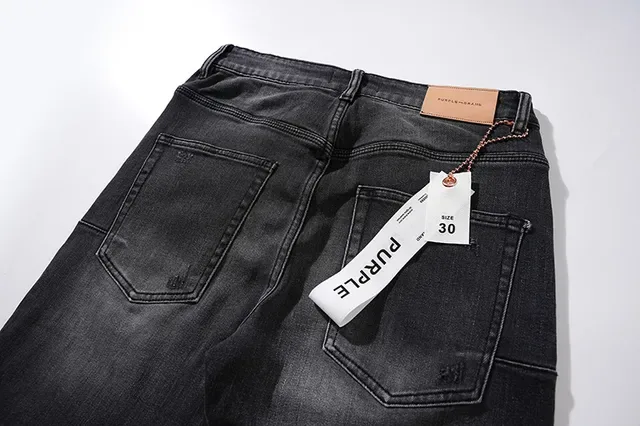 Purple Brand Distressed Black Wash Slim-Fit Jeans 5