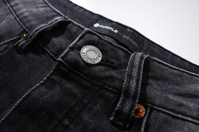Purple Brand Distressed Black Wash Slim-Fit Jeans 6