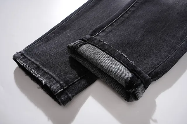 Purple Brand Distressed Black Wash Slim-Fit Jeans 12