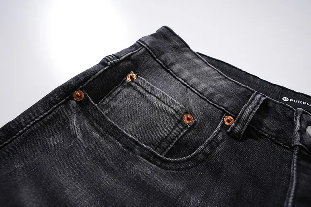 Purple Brand Distressed Black Wash Slim-Fit Jeans 15