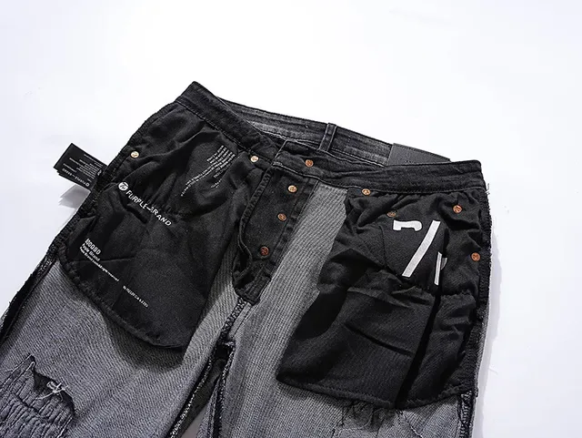 Purple Brand Distressed Paint-Splattered Black Slim-Fit Jeans 8