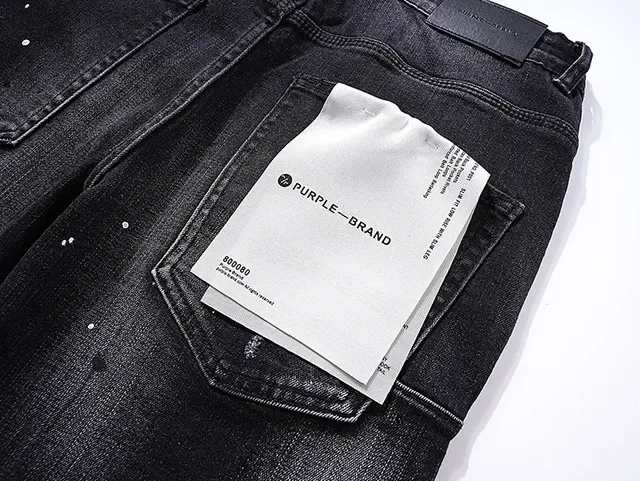 Purple Brand Distressed Paint-Splattered Black Slim-Fit Jeans 9