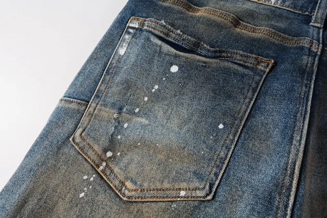 Purple Brand Distressed Paint-Splattered Faded Jeans 5