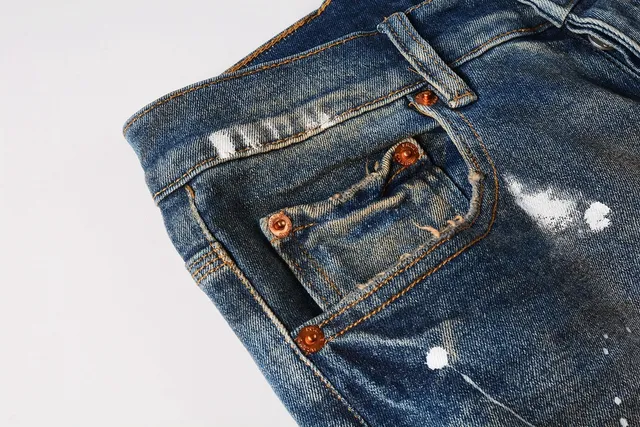 Purple Brand Distressed Paint-Splattered Faded Jeans 11