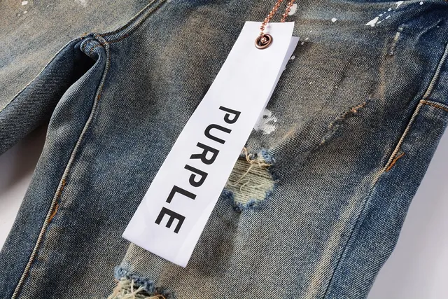Purple Brand Distressed Paint-Splattered Faded Jeans 13