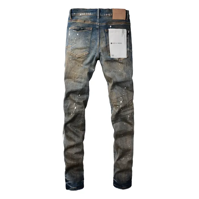 Purple Brand Distressed Paint-Splattered Faded Jeans 15