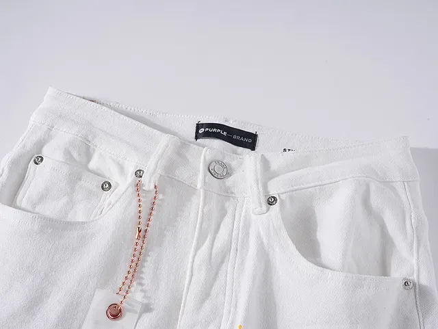 Purple Brand Paint-Splatter Distressed White Jeans 4