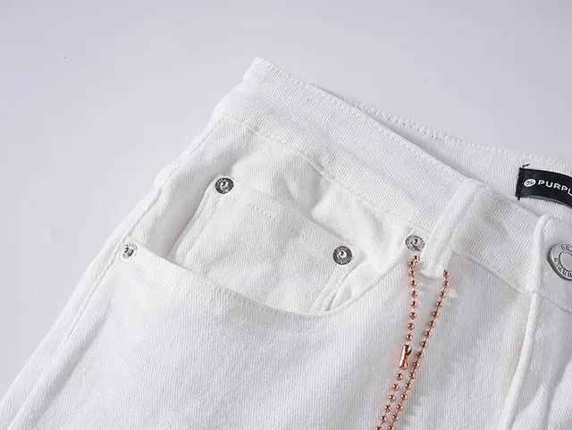 Purple Brand Paint-Splatter Distressed White Jeans 14