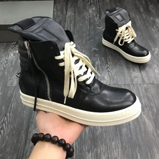 Rick Owens DRKSHDW Geobasket Black and Off-White Lifestyle Sneakers 7