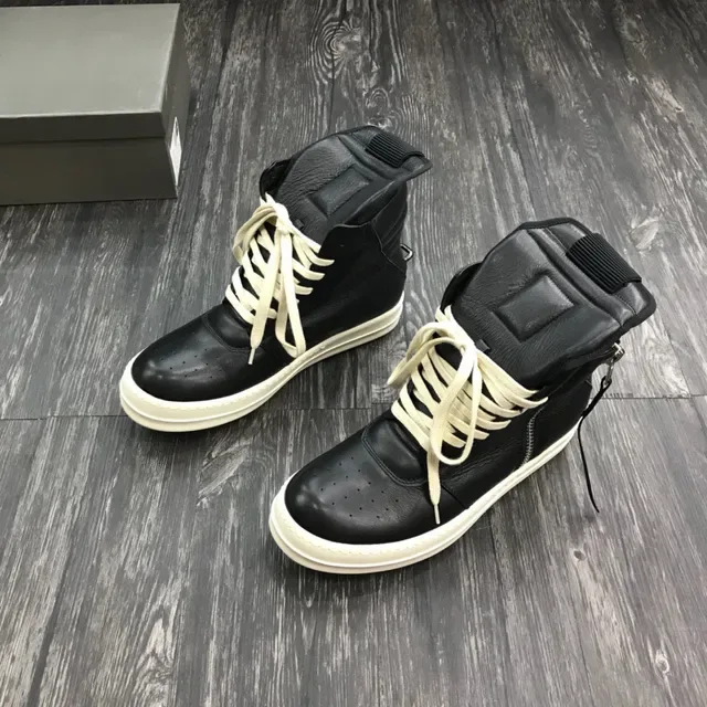 Rick Owens DRKSHDW Geobasket Black and Off-White Lifestyle Sneakers 8