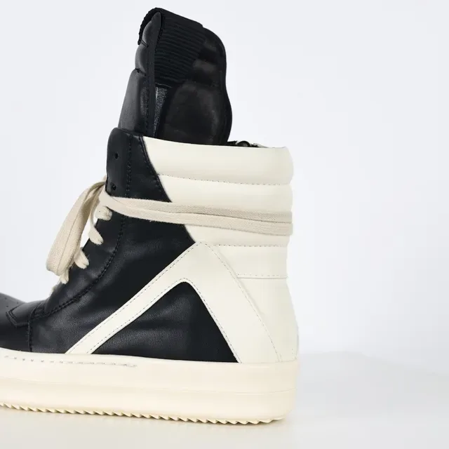 Rick Owens DRKSHDW Ramones Black and Off-White Lifestyle Sneakers 4