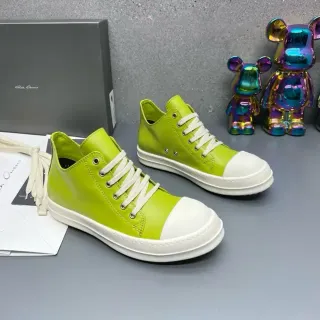 Rick Owens Geobasket Lime Green White Lifestyle Sneakers