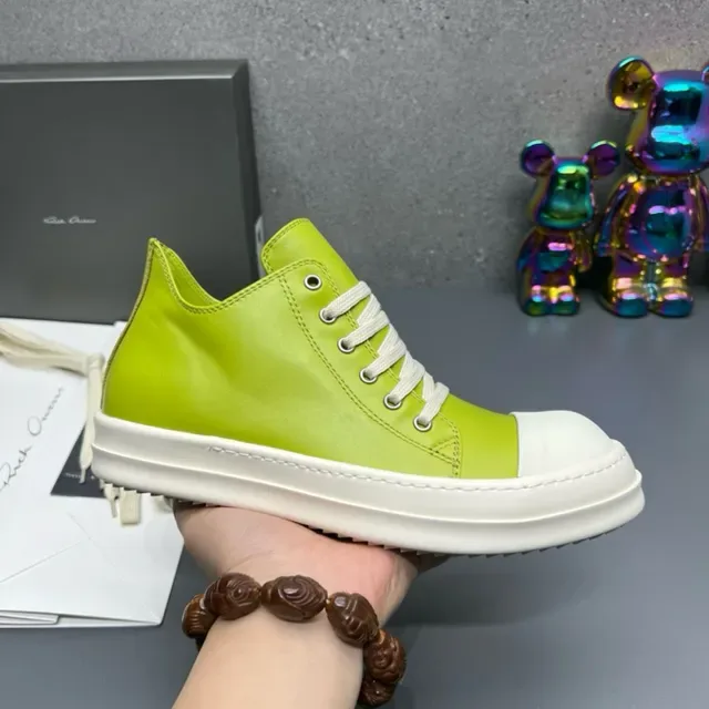 Rick Owens Geobasket Lime Green White Lifestyle Sneakers 3