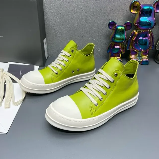 Rick Owens Geobasket Lime Green White Lifestyle Sneakers 7