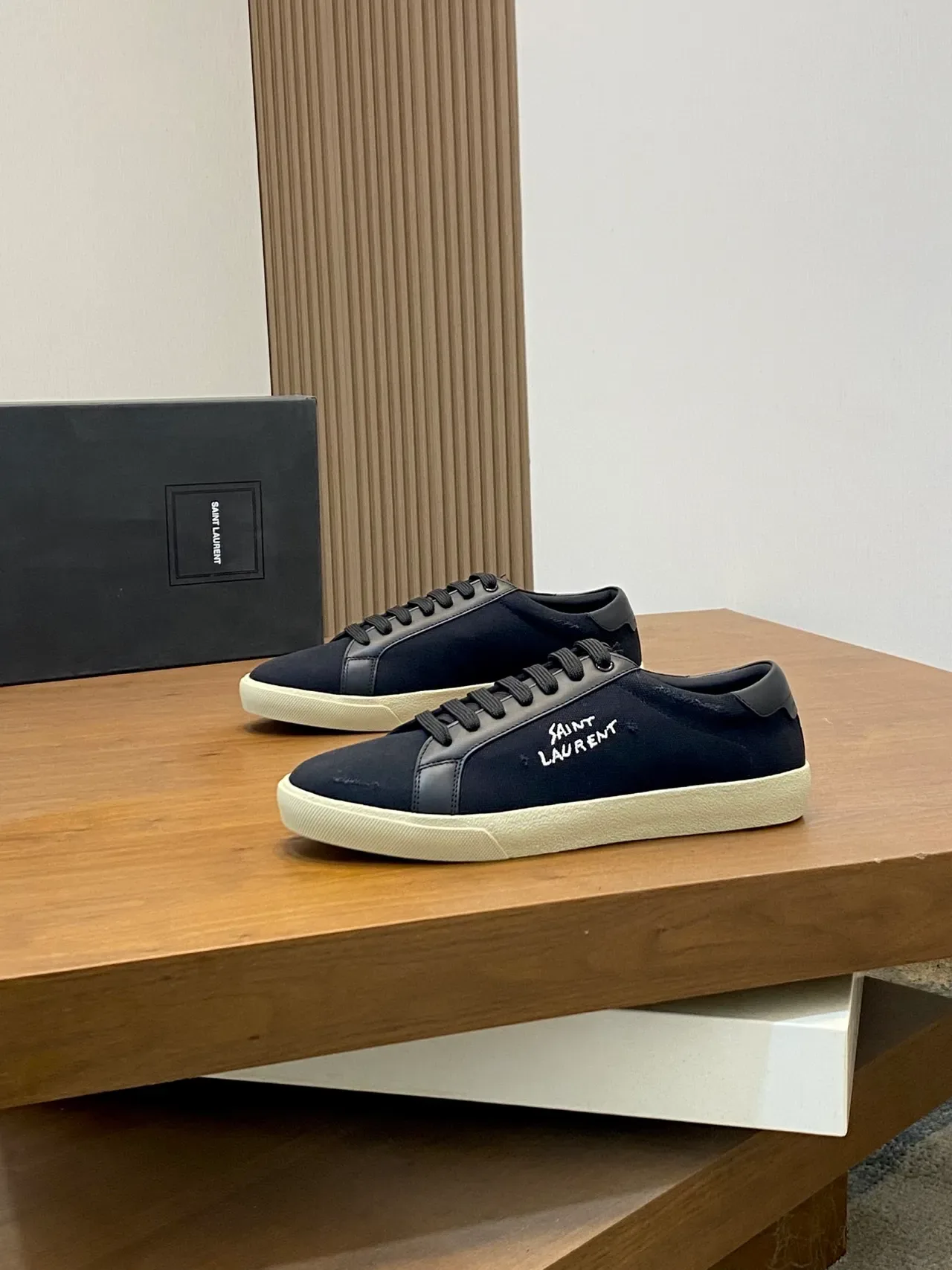 Saint Laurent Embroidered Logo Canvas Sneaker 4