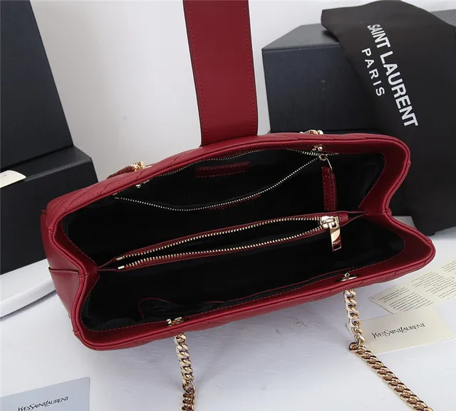 Saint Laurent Loulou Sac Tote Noir Chevron-Quilté Chaîne 12