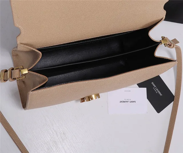Saint Laurent Loulou Sac tote en cuir texturé noir avec anse supérieure 2